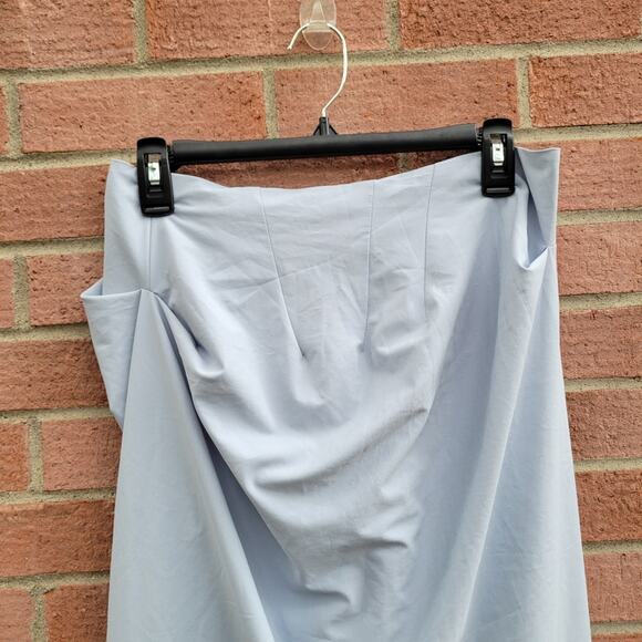 A.W.A.K.E. MODE Asymmetric Draped Midi Skirt Baby Blue 44 Spring Summer 2020 - Picture 6 of 13